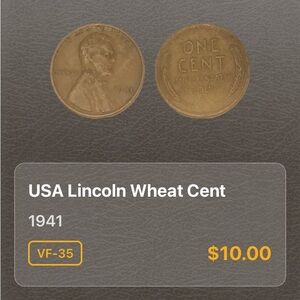 Vintage USA Lincoln Wheat Cent Coin